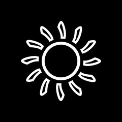 The sunshine icon. Sunrise and sunshine, weather, sun symbol. UI. Web. Logo. Sign. Flat design. App. Stock