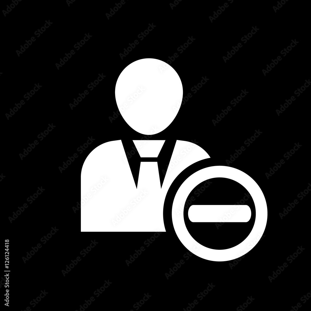 Poster the delete user icon. delete a user friend and avatar symbol. ui. web. logo. sign. flat design. app.