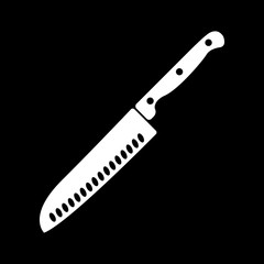 The knife for meat icon. Knife and chef, kitchen symbol.UI. Web. Logo. Sign. Flat design. App.