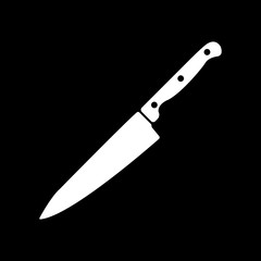 The knife for meat icon. Knife and chef, kitchen symbol.UI. Web. Logo. Sign. Flat design. App.