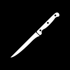 The knife for meat icon. Knife and chef, kitchen symbol.UI. Web. Logo. Sign. Flat design. App.