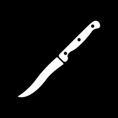 The knife for meat icon. Knife and chef, kitchen symbol.UI. Web. Logo. Sign. Flat design. App.