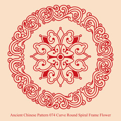 Ancient Chinese Pattern_074 Curve Round Spiral Frame Flower