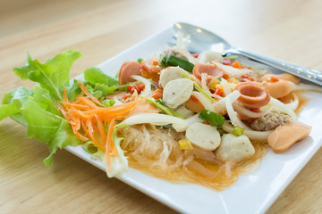 Mung Bean Noodle Spicy Salad on dish