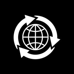 The global solution icon. WWW and browser, development, search, SEO, global solution symbol. UI. Web. Logo. Sign. Flat design. App.