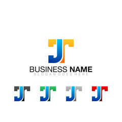 Colorful Abstract JT Logo - Vector Icon