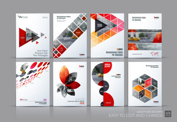Business vector set. Brochure template layout, cover design annu