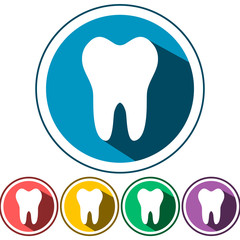 tooth icon flat design