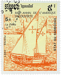 Sailing ship Pinta, 1st expedition of Christopher Columbus (1492