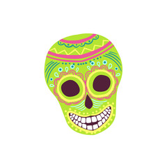 Painted Scull Mexican Culture Symbol