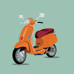 Obraz premium Italian orange scooter 3d