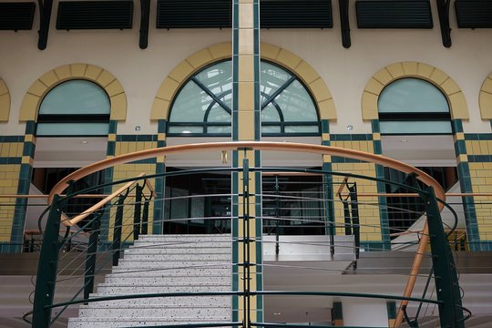 Office building interior with stairs