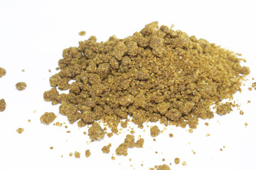 A pile of isolated Traditional Georgian spice khmeli suneli on white background 