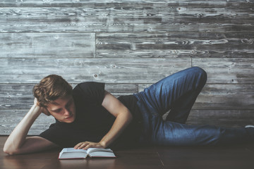 Man reading book