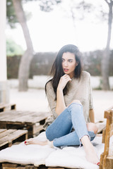 Woman relaxing at home