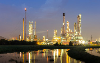 Oil refinery industry with twilight time