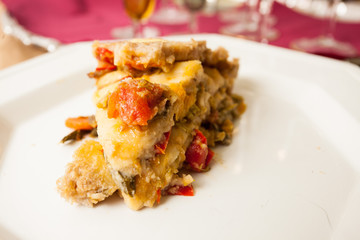 Vegan vegetable pie.