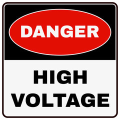 High Voltage. Danger Sign. Vector