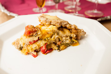 Vegan vegetable pie.