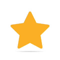 Yellow star icon. Vector illustration.