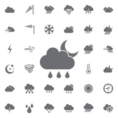 cloudy, rainy and lunar day icon