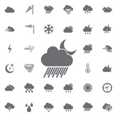 cloudy, rainy and lunar day icon.