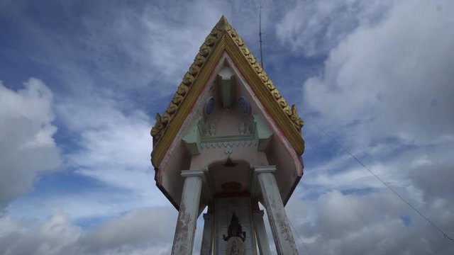 View of Buddhist Wat Tham Seua (Tiger Cave) temple on a top of Ao Luk Thanu mountain, Krabi, Thailand
