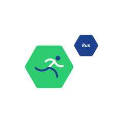 Running logo, sport event icon