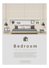 Interior design Modern bedroom banner , vector, illustration