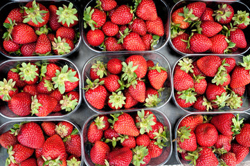 Fresh strawberries in the local market