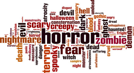 Horror word cloud concept. Vector illustration
