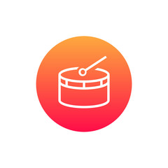 Drum icon vector, clip art. Also useful as logo, web UI element, symbol, graphic image, silhouette and illustration.