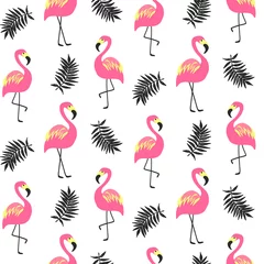 Papier Peint photo Flamingo Beautiful seamless pattern with pink flamingo