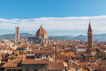 Obraz premium Panorama of the Florence city and the Cathedral Santa Maria del