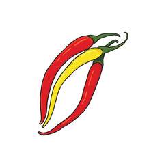 Vector hot pepper illustration.