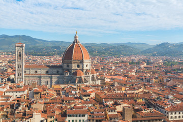 Fototapeta na wymiar Panorama of the Florence city and the Cathedral Santa Maria del