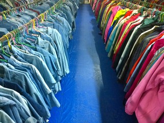 Obraz premium The Secondhand clothes in the market