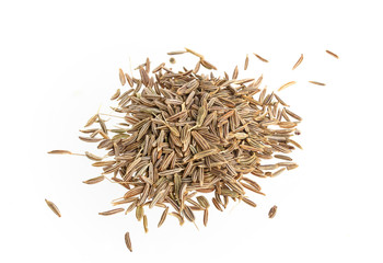 Cumin seeds isolated on white background