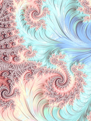 Abstract curls and spirals background - digitally generated imag