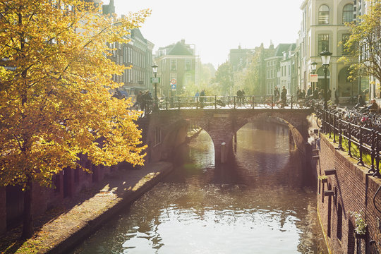The Oude Gracht in the historic center of the city of Utrecht