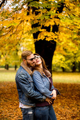 Couple in the autumn park