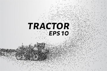 Fototapeta na wymiar Tractor of the particles. The tractor consists of small dots and circles. Vector illustration