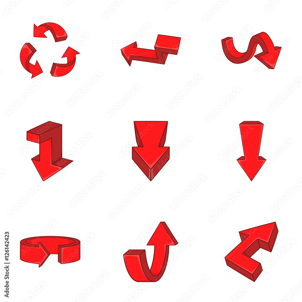 Poster cursor icons set. cartoon illustration of 9 cursor vector icons for web