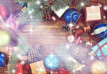 Fototapeta na wymiar Image of christmas decorations closeup