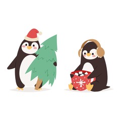 Penguin set vector characters