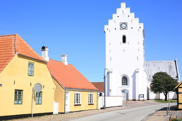 Historic city center of Saeby, Denmark