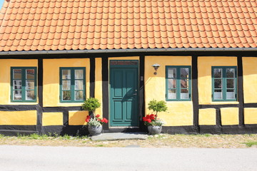 Historic house front in Jutland, Denmark
