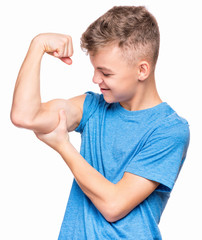 Emotional portrait of teen boy