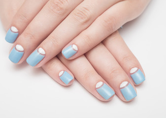 Nail Polish. Art Manicure. Multi-colored Nail Polish. Beauty hands. Stylish Colorful Nails