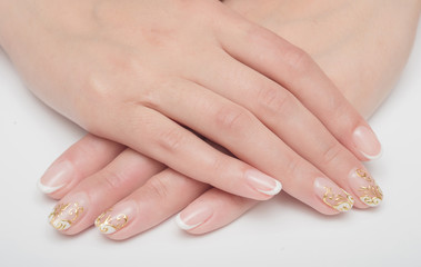 Nail Polish. Art Manicure. Multi-colored Nail Polish. Beauty hands. Stylish Colorful Nails